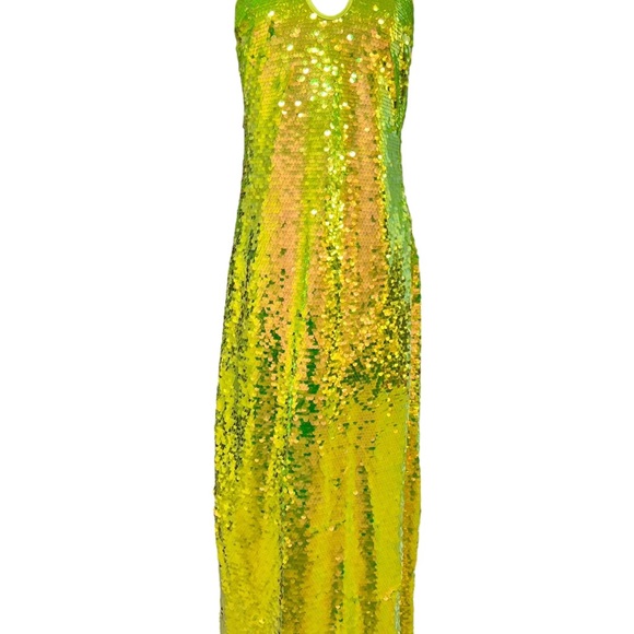 Cult Gaia Women Green Lily Sequin Sleeveless Dress Size S - Picture 10 of 12